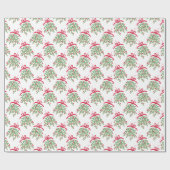 Rode en groene Waterverf Mistletoe Pattern Cadeaupapier (Vlak)