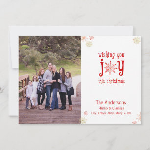 Rode en Groene Waterverf Sneeuwvlok Kaart