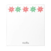 Rode en groene Waterverf Snowflakes Notitieblok (Voorkant)