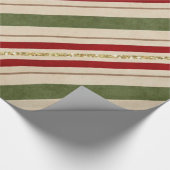 Rode en groene Waterverf Stripes Gold Glitter Cadeaupapier (Hoek)