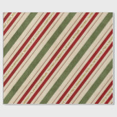 Rode en groene Waterverf Stripes Gold Glitter Cadeaupapier (Vlak)