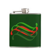 Rode en groene wervelingen Fles Heupfles (Voorkant)