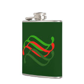 Rode en groene wervelkolven Kolf Heupfles (Links)