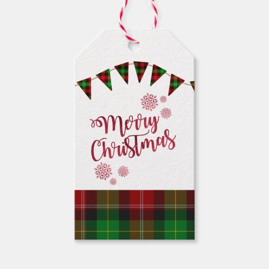 Rode en groene winterkerst cadeaulabel (Voorkant)