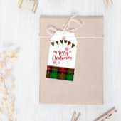 Rode en groene winterkerst cadeaulabel