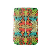 Rode en groene witte roomkleurige harten badmat (Voorkant Verticaal)