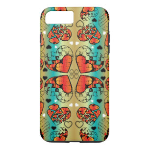 Rode en groene witte roomkleurige harten Case-Mate iPhone case