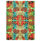 Rode en groene witte roomkleurige harten klembord (Achterkant)