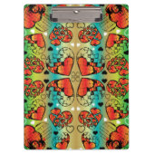 Rode en groene witte roomkleurige harten klembord (Voorkant)