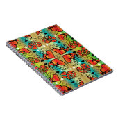 Rode en groene witte roomkleurige harten notitieboek (Rechterzijde)