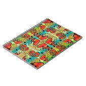 Rode en groene witte roomkleurige harten notitieboek (Linkerzijde)