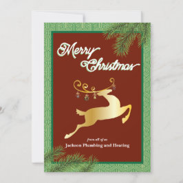 Rode en Groene Zakelijke Kerstkaart Kaart