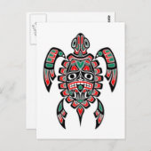 Rode en groene Zee Haida Spirit Briefkaart (Voorkant / Achterkant)