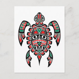 Rode en groene Zee Haida Spirit Briefkaart