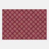 RODE EN GROENEN MET WITTE HOLIDAY SNOWFLAKS INPAKPAPIER VEL (Voorkant 3)