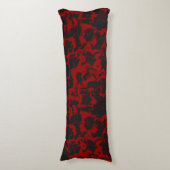Rode en houtskool abstracte handdoek lichaamskussen (Voorkant Verticaal)