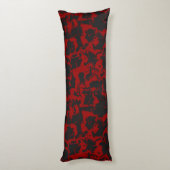 Rode en houtskool abstracte handdoek lichaamskussen (Achterkant (Verticaal))