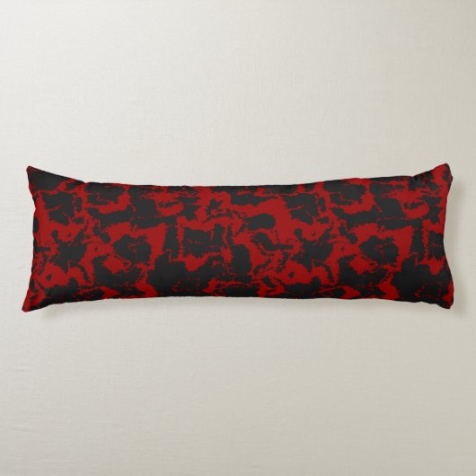 Rode en houtskool abstracte handdoek lichaamskussen (Voorkant)