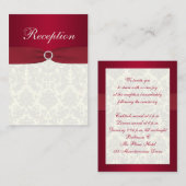 Rode en Ivoordamast Behuizing Kaart (Voorkant / Achterkant)