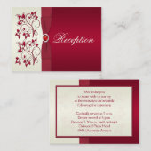 Rode en Ivoorkleurige Bloemen Behuizing Kaart (Voorkant / Achterkant)