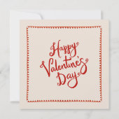 Rode en ivoren folk art hart Valentijnsdag Kaart (Achterkant)