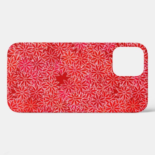 Rode en koraalbloemen, donkerrode achtergrond Case-Mate iPhone case (Achterkant (horizontaal))