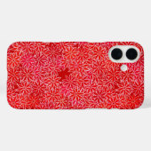 Rode en koraalbloemen, donkerrode achtergrond Case-Mate iPhone case (Achterkant (horizontaal))