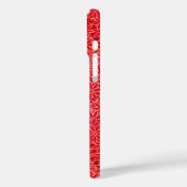 Rode en koraalbloemen, donkerrode achtergrond Case-Mate iPhone case (Achterkant / Links)
