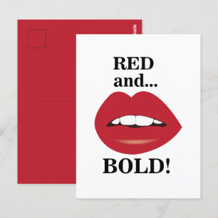 Rode en Krachtige Lippen Briefkaart