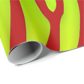 Rode en Limoen Zebra Strepen Dierenprint Cadeaupapier (Rol Hoek)