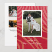 Rode en Magenta Valentijnsdag Foto Vakantie Kaart (Voorkant / Achterkant)