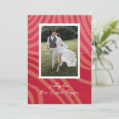 Rode en Magenta Valentijnsdag Foto Vakantie Kaart (Staand voorkant)