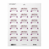 Rode en Magenta Vlinder Adreslabels Etiket (Full Sheet)