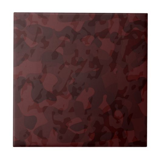 Rode en Maroon Camo abstract Tegeltje (Voorkant)