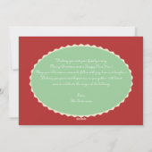 Rode en Mint groene foto geschulpte kerstfoto Feestdagenkaart (Achterkant)