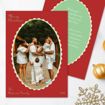 Rode en Mint groene foto geschulpte kerstfoto