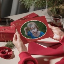 Rode en Mintgroene Foto Schulp Kerstdocument
