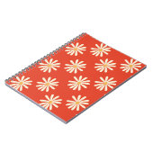 rode en mosterdspleet van 1970 met retro florale notitieboek (Linkerzijde)