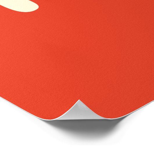 rode en mosterdspleet van 1970 met retro florale poster (Hoek)