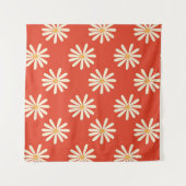 rode en mosterdspleet van 1970 met retro florale wandkleed (Voorkant (horizontaal))