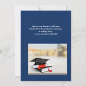 Rode en Navy foto afstuderen partij uitnodiging (Achterkant)