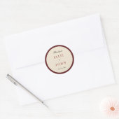Rode en neutrale formele bruiloft ronde sticker (Envelop)