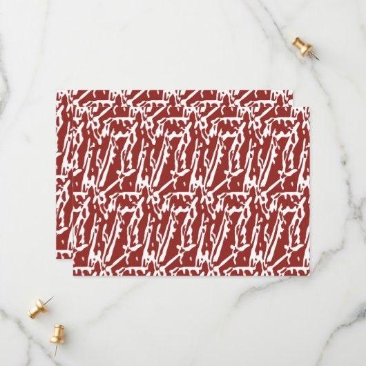 Rode en oranje abstracte vormen mengen en overlapp save the date (Voorkant / Achterkant in situ)