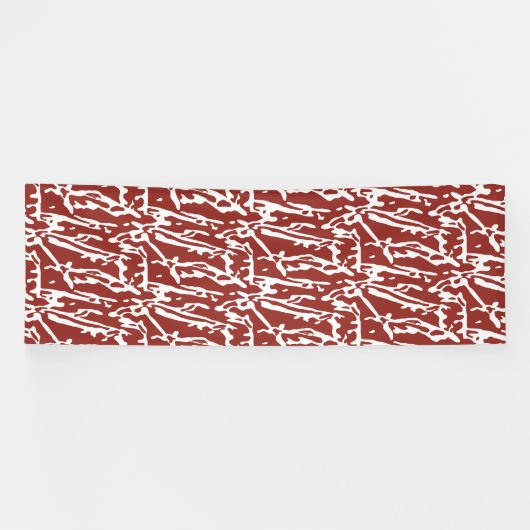 Rode en oranje abstracte vormen mengen en overlapp spandoek (Horizontaal)