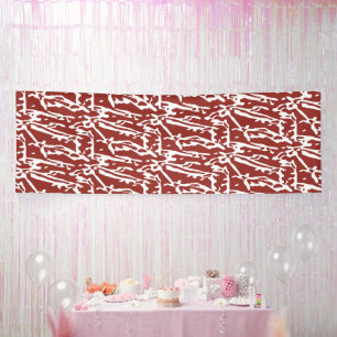 Rode en oranje abstracte vormen mengen en overlapp spandoek