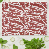 Rode en oranje abstracte vormen mengen en overlapp theedoek (Gevouwen)