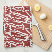 Rode en oranje abstracte vormen mengen en overlapp theedoek (Quarter Fold)