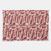 Rode en oranje abstracte vormen mengen en overlapp theedoek (Horizontaal)