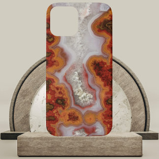 Rode en Oranje Agate Plaat iPhone 15 Case