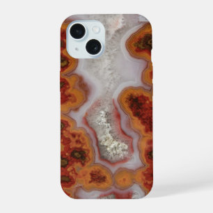 Rode en Oranje Agate Plaat iPhone 15 Case